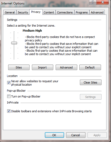 privacy settings