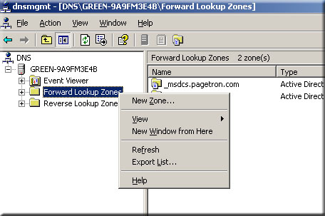 forward lookup zone forward lookup zone