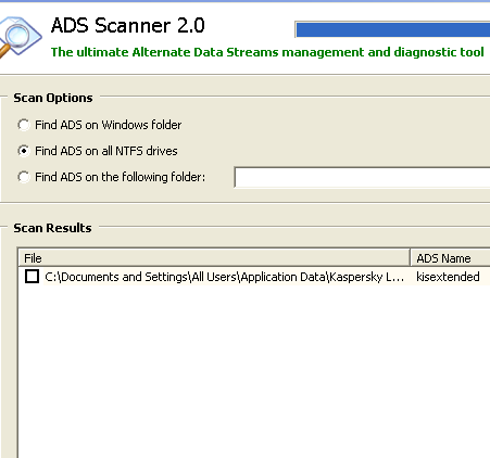 ads scanning alternate data stream scanning