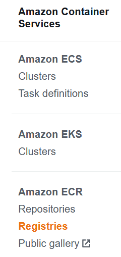 aws ecr registry